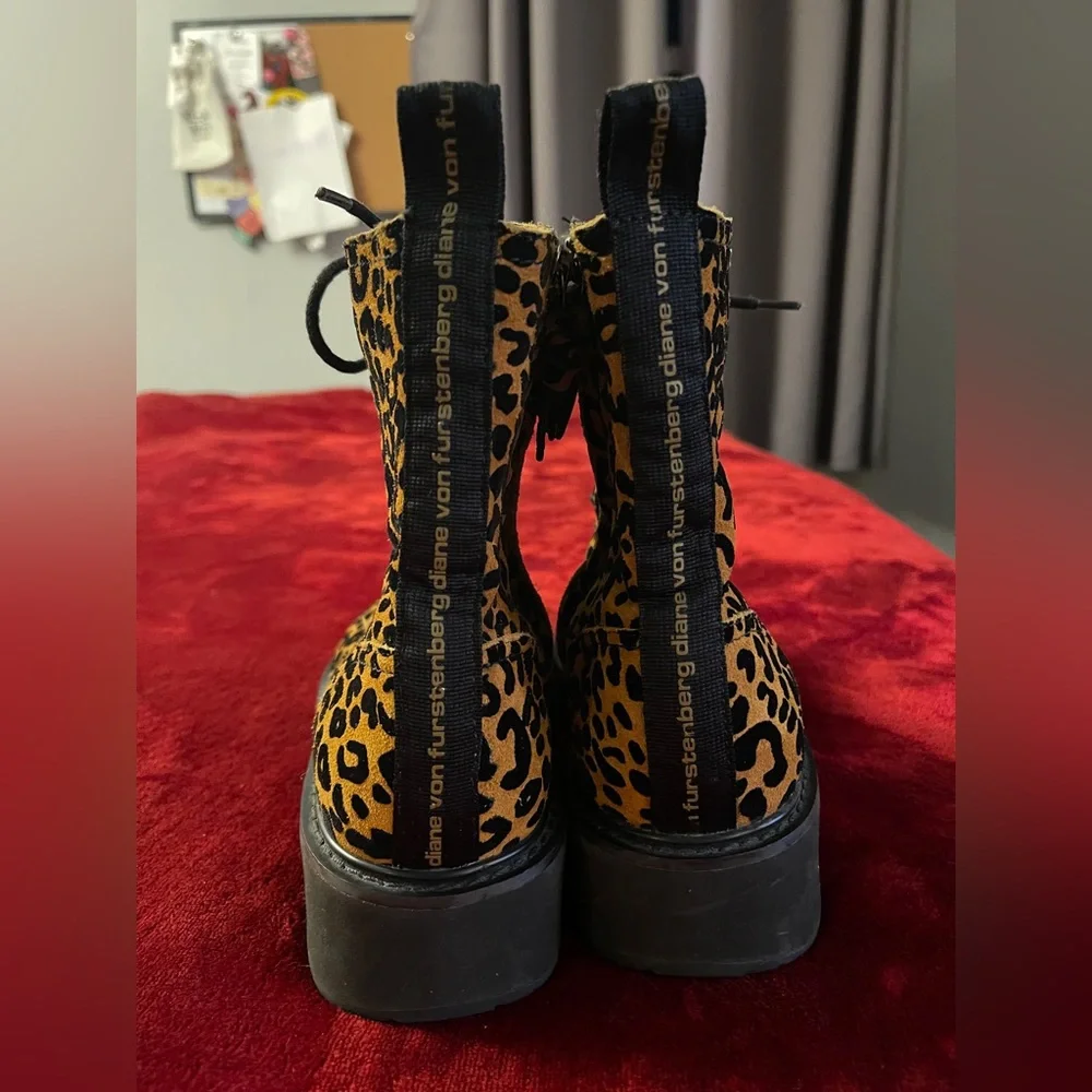 Diane Von Furstenberg DVF In Charge Leopard Ankle Boots‎ 6.5 - Picture 7 of 16